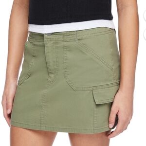 New Girls Olive Green Mini Skirt with Pocket Detail With Adjustable Waist